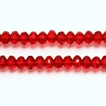 Czech Glass Fire Polish Bead - Rondelle Donut 05x3MM RUBY