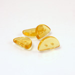 Czech Pressed Glass Bead - Half-Circle Rondelle 13x6MM TOPAZ