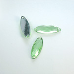 Plastic Flat Back 2-Hole Foiled Sew-On Stone - Navette 20x7MM PERIDOT