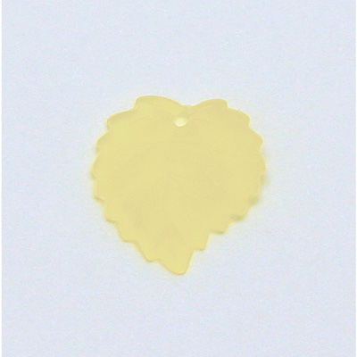German Plastic Carved Leaf with Hole 16MM MATTE LT TOPAZ
