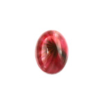 Glass Medium Dome Lampwork Cabochon - Oval 18x13MM RED SWIRL (02958)