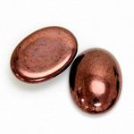 Glass Medium Dome Opaque Cabochon - Coated Oval 25x18MM ANTIQUE COPPER