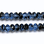 Czech Glass Fire Polish Bead - Rondelle Donut 07x4MM BLUE TORTOISE