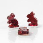 Glass Flat Back Foiled Mirror - Rabbit 10MM RUBY