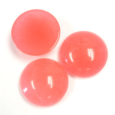 Gemstone Flat Back Cabochon - Round 18MM QUARTZ DYED #98 SALMON