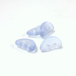 Czech Pressed Glass Bead - Half-Circle Rondelle 13x6MM MATTE LT SAPPHIRE