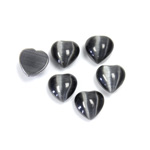 Fiber-Optic Cabochon - Heart 08MM CAT'S EYE GREY