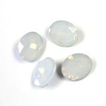 Cut Crystal Point Back Fancy Stone Foiled - Oval 12x10MM OPAL WHITE