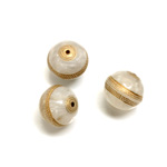 Plastic Engraved Bead -  Gold Tapestry Round 12MM OPAL
