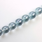 Czech Pressed Glass Bead - Smooth Round 10MM LUMI COATED BLUE