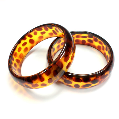 Acrylic Bangle - Wide Domed 25MM TORTOISE