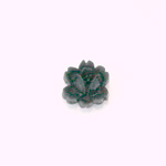 Plastic Carved No-Hole Flower - Rose 11MM MATTE JET