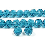 Chinese Cut Crystal Bead 32 Facet - Round 06MM BLUE ZIRCON