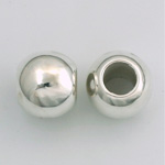 Metalized Plastic Smooth Bead with 9MM Hole - Round 16MM SILVER