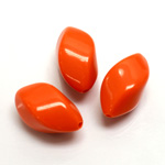 Plastic Bead - Twist 22x13MM BRIGHT TANGERINE