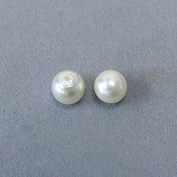 Czech Glass Pearl 1-Hole Ball - 08MM WHITE 70401