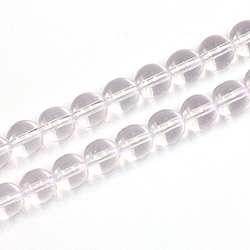 Czech Pressed Glass Bead - Smooth Round 08MM LT ROSALINE