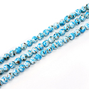 Czech Pressed Glass Bead - Smooth Matrix Round 04MM COATED TURQUOISE MATRIX