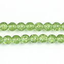 Czech Pressed Glass Smooth Crackle Effect Bead - Round 06MM OLIVINE