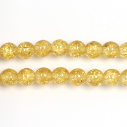 Czech Pressed Glass Smooth Crackle Effect Bead - Round 06MM TOPAZ