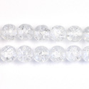 Czech Pressed Glass Smooth Crackle Effect Bead - Round 08MM CRYSTAL