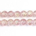 Czech Pressed Glass Smooth Crackle Effect Bead - Round 08MM ROSE-JONQUIL