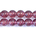 Czech Pressed Glass Smooth Crackle Effect Bead - Round 10MM AMETHYST