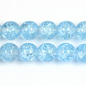 Czech Pressed Glass Smooth Crackle Effect Bead - Round 10MM AQUA