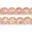 Czech Pressed Glass Smooth Crackle Effect Bead - Round 10MM ROSE-JONQUIL