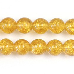 Czech Pressed Glass Smooth Crackle Effect Bead - Round 10MM TOPAZ