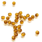 Plastic Bead - Transparent Faceted Round 04MM SMOKE TOPAZ