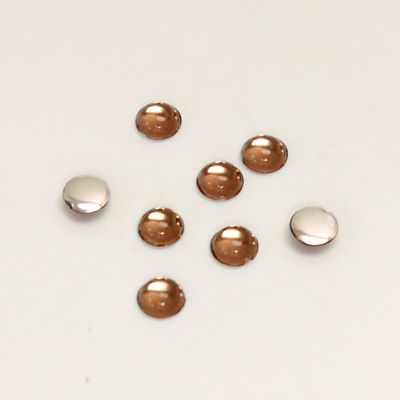 Plastic Flat Back Foiled Cabochon - Round 05MM SMOKE TOPAZ