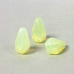 Czech Pressed Glass Bead - Faceted Pear 15x10MM OPAL YELLOW