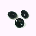 Glass Button - Faceted Top Opaque Round 13MM JET