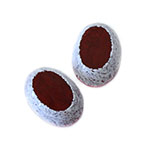 Japanese Glass Center Cut Cabochon - Oval 18x13MM FROSTED WHITE/DARK RUBY