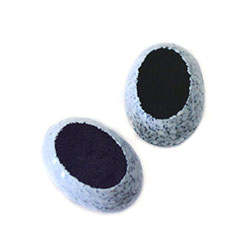 Japanese Glass Center Cut Cabochon - Oval 18x13MM FROSTED WHITE/JET