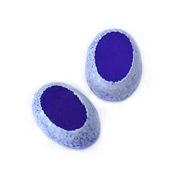 Japanese Glass Center Cut Cabochon - Oval 18x13MM FROSTED WHITE/SAPPHIRE
