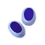 Japanese Glass Center Cut Cabochon - Oval 18x13MM FROSTED WHITE/SAPPHIRE