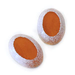 Japanese Glass Center Cut Cabochon - Oval 25x18MM FROSTED WHITE/LIGHT RUBY