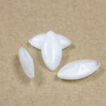 Glass Point Back Buff Top Stone Opaque Doublet - Navette 15x7MM WHITE MOONSTONE