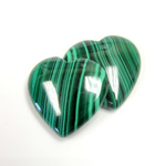 Gemstone Cabochon - Heart 25MM MALACHITE