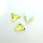 Plastic Flat Back 2-Hole Foiled Sew-On Stone - Triangle 13x13MM JONQUIL