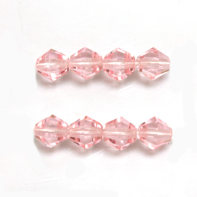 Czech Glass Fire Polished Bead - Bicone 08MM LT PINK