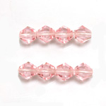 Czech Glass Fire Polished Bead - Bicone 08MM LT PINK
