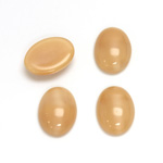 Glass Medium Dome Cabochon - Oval 14x10MM MOONSTONE BEIGE