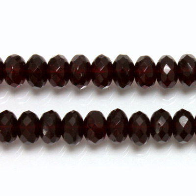 Czech Glass Fire Polish Bead - Rondelle Donut 07x4MM GARNET