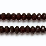 Czech Glass Fire Polish Bead - Rondelle Donut 07x4MM GARNET