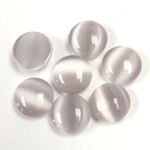 Fiber-Optic Cabochon - Round 11MM CAT'S EYE LT GREY