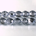 Czech Glass Fire Polish Bead - Round 10MM 1/2 Coated CRYSTAL/TANZANITE