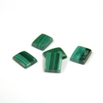 Gemstone Flat Back Single Bevel Buff Top Stone - Cushion 08x6MM MALACHITE